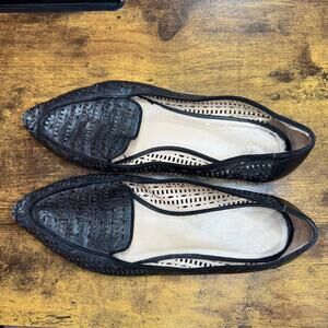 Franco Sarto Soho Leather Pierced Comfort Point Cushioned Flats